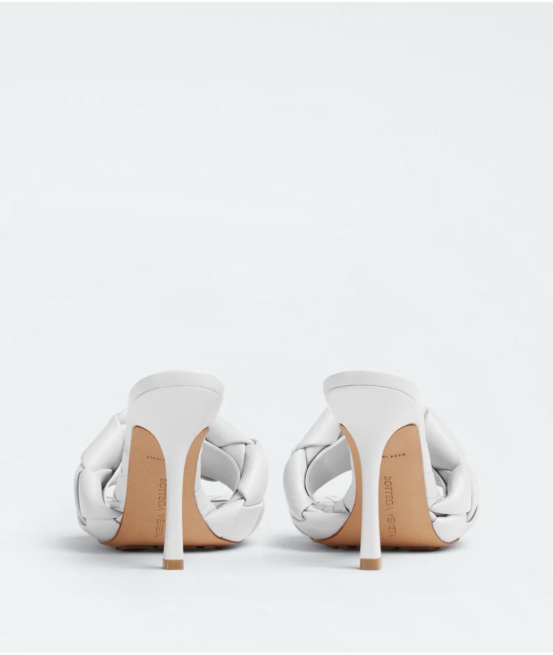 BOTTEGA VENETA Белые кожаные мюли, фото 4