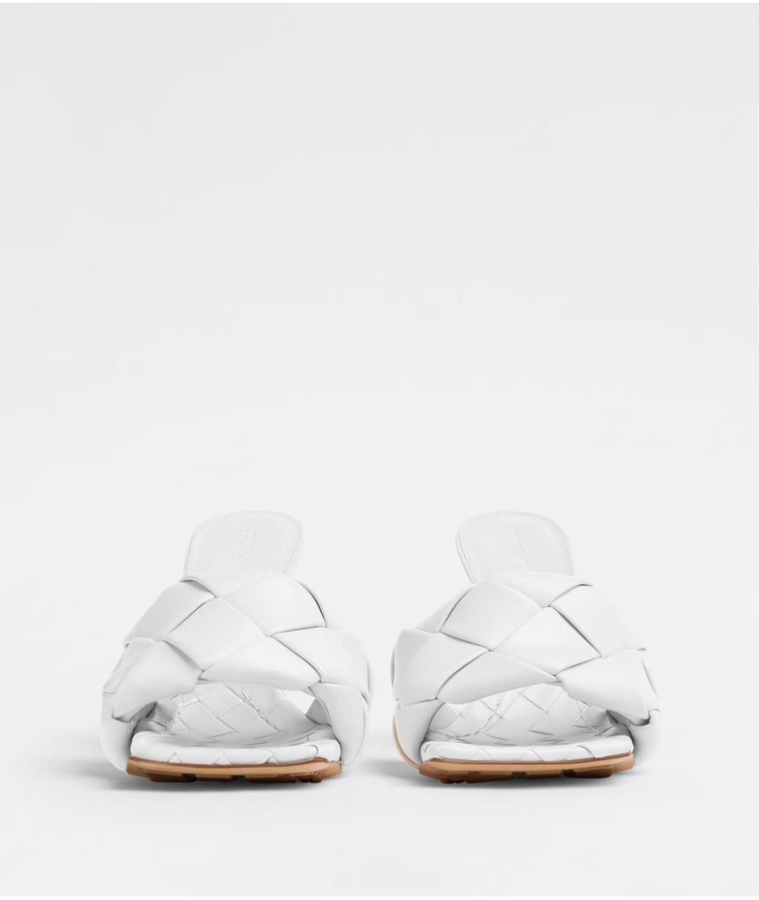 BOTTEGA VENETA Белые кожаные мюли, фото 2