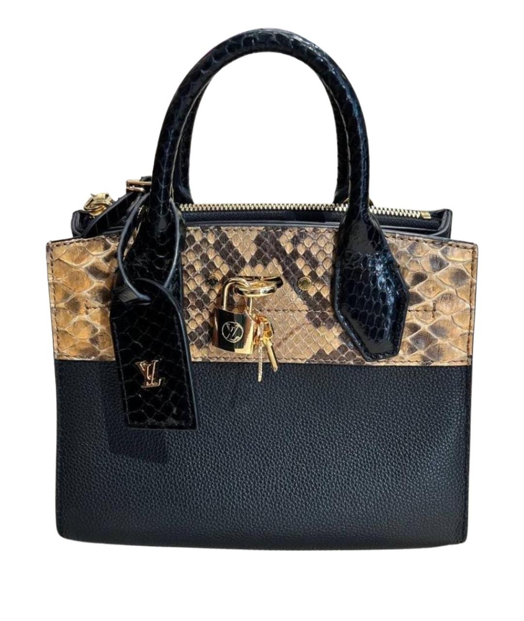 LOUIS VUITTON Черная сумка с короткими ручками из экзотической кожи, фото 1