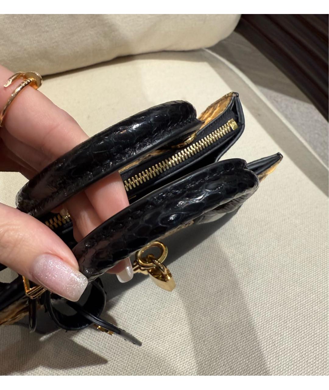 LOUIS VUITTON Черная сумка с короткими ручками из экзотической кожи, фото 5