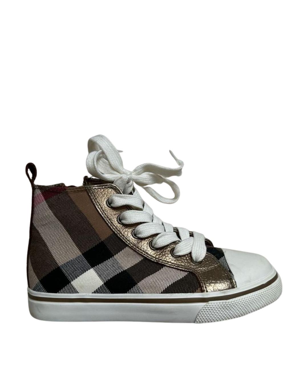 BURBERRY Коричневые текстильные кеды, фото 1