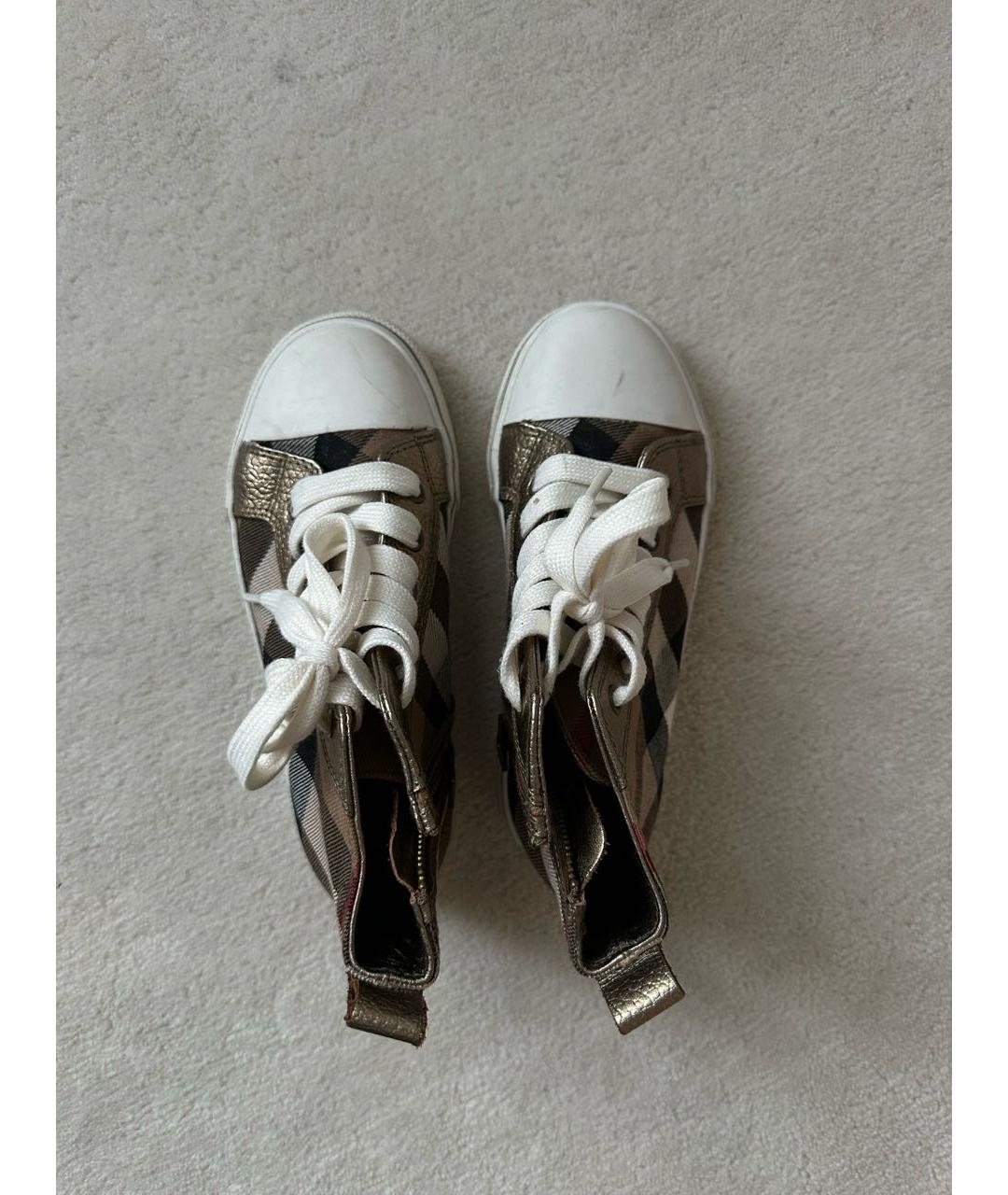 BURBERRY Коричневые текстильные кеды, фото 3