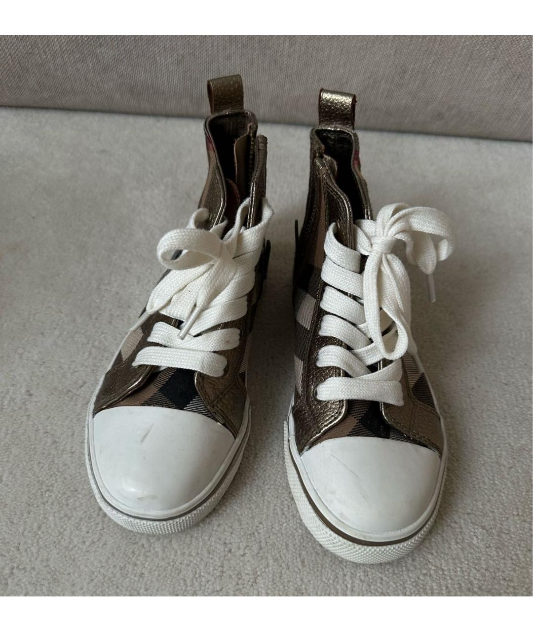 BURBERRY Коричневые текстильные кеды, фото 2