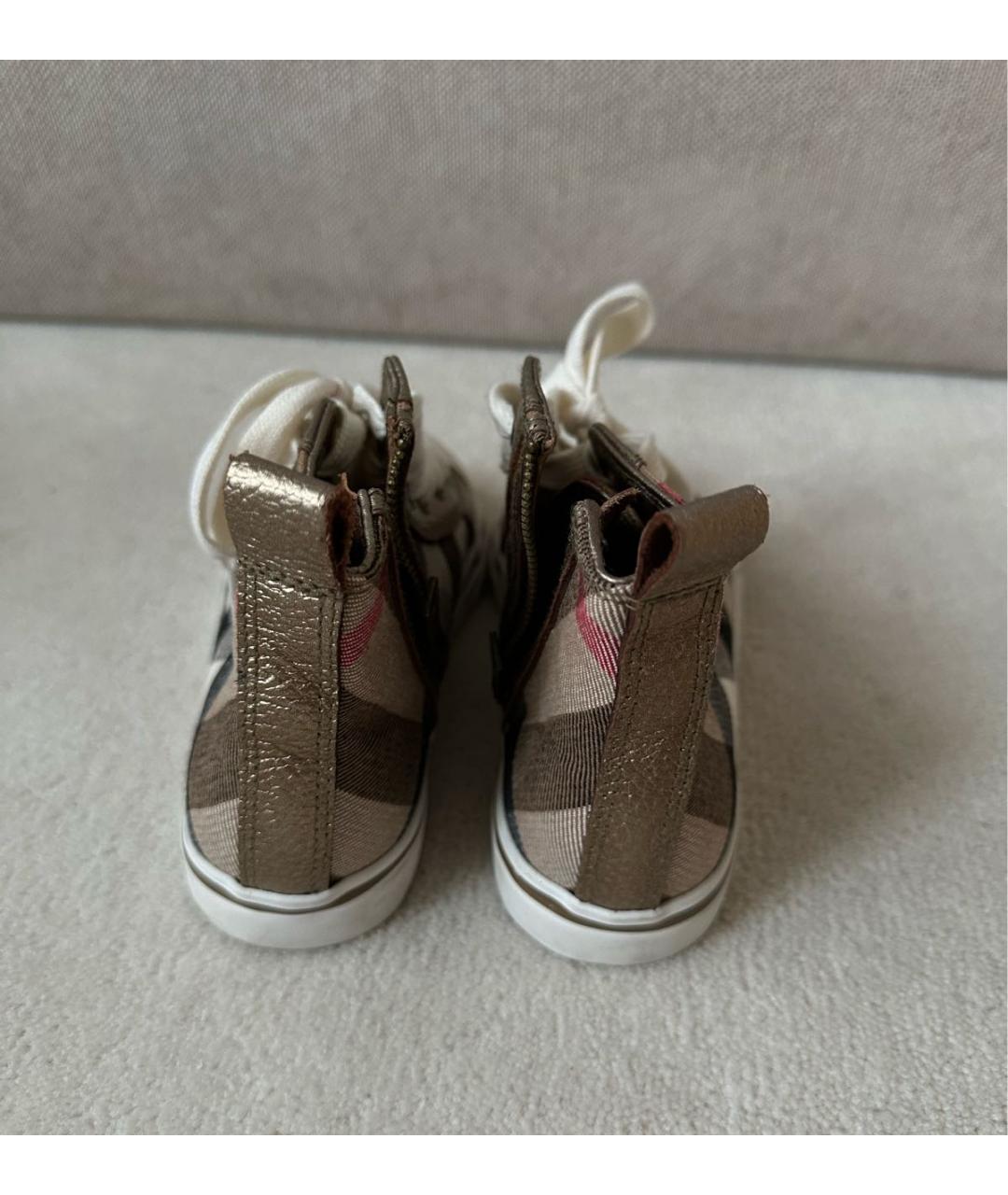 BURBERRY Коричневые текстильные кеды, фото 4