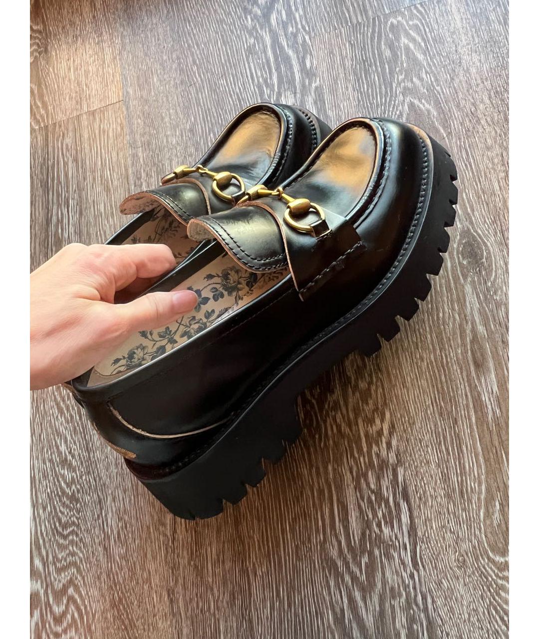 GUCCI Черные кожаные лоферы, фото 4