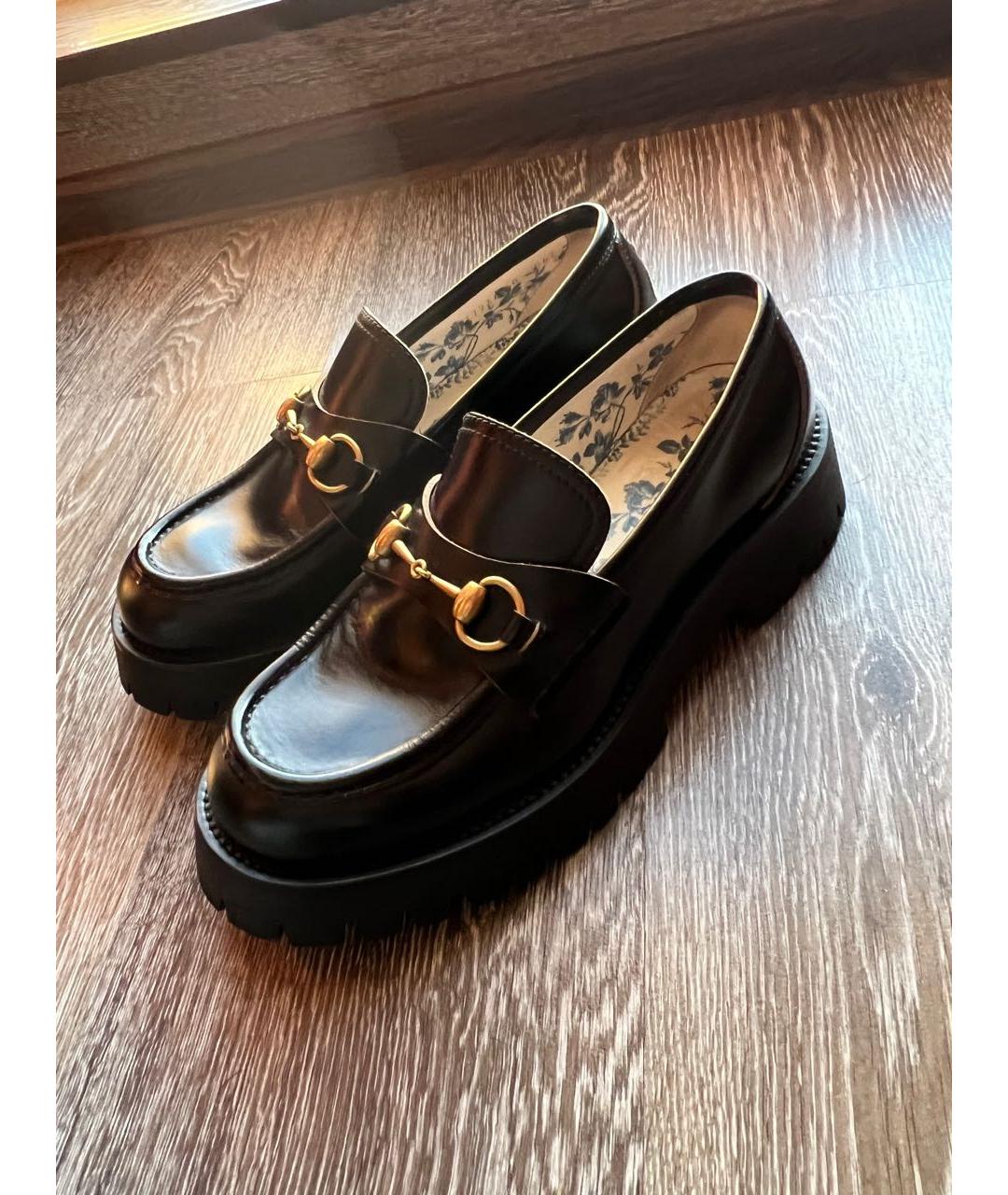 GUCCI Черные кожаные лоферы, фото 6