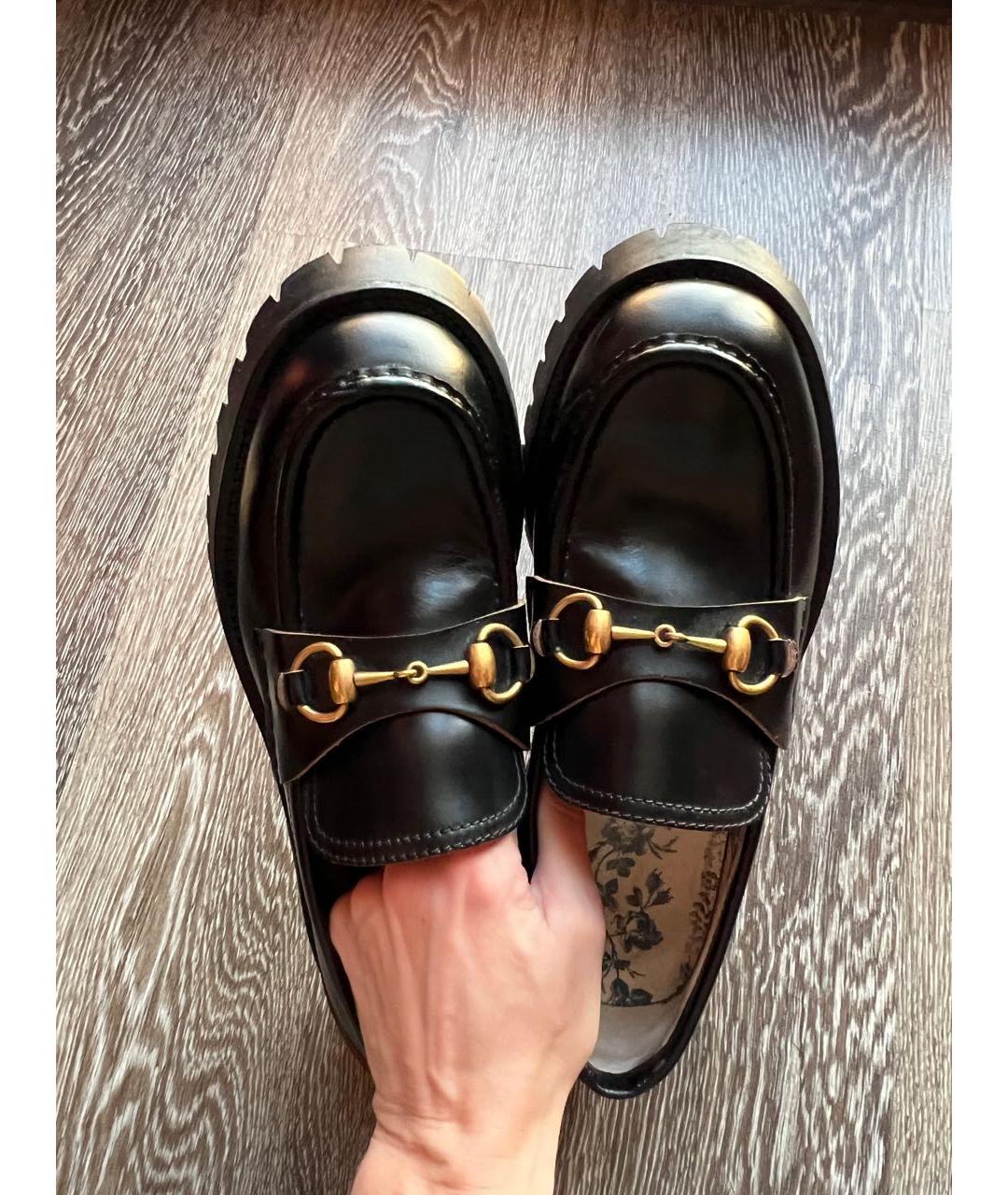 GUCCI Черные кожаные лоферы, фото 2