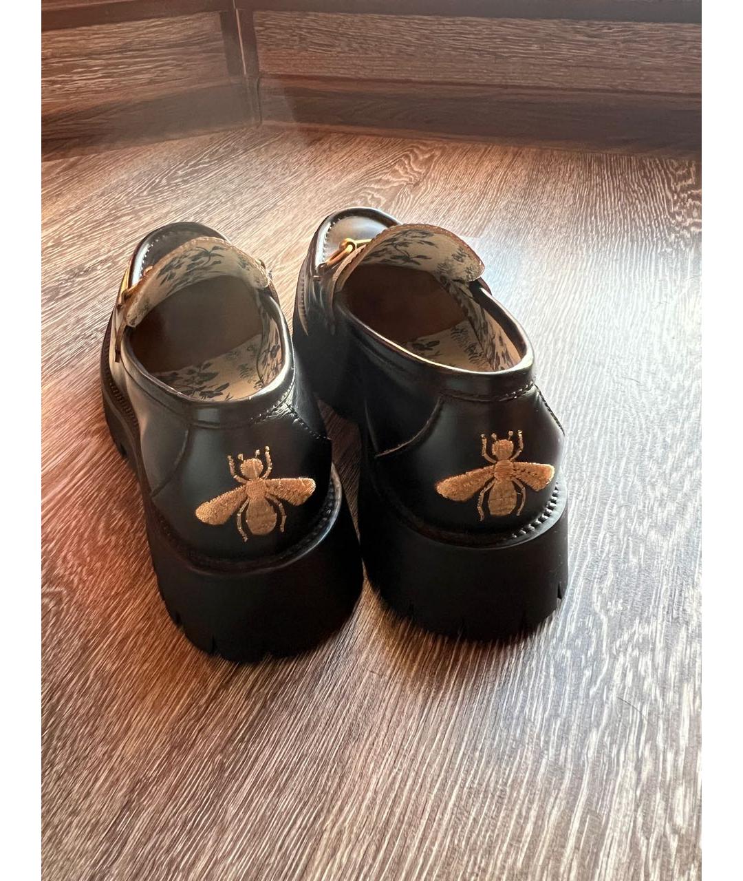 GUCCI Черные кожаные лоферы, фото 3