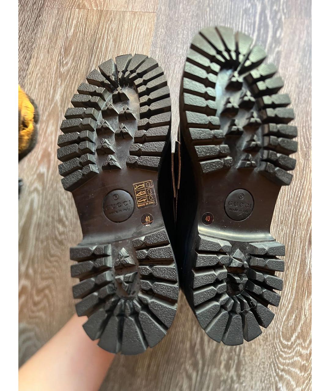 GUCCI Черные кожаные лоферы, фото 5