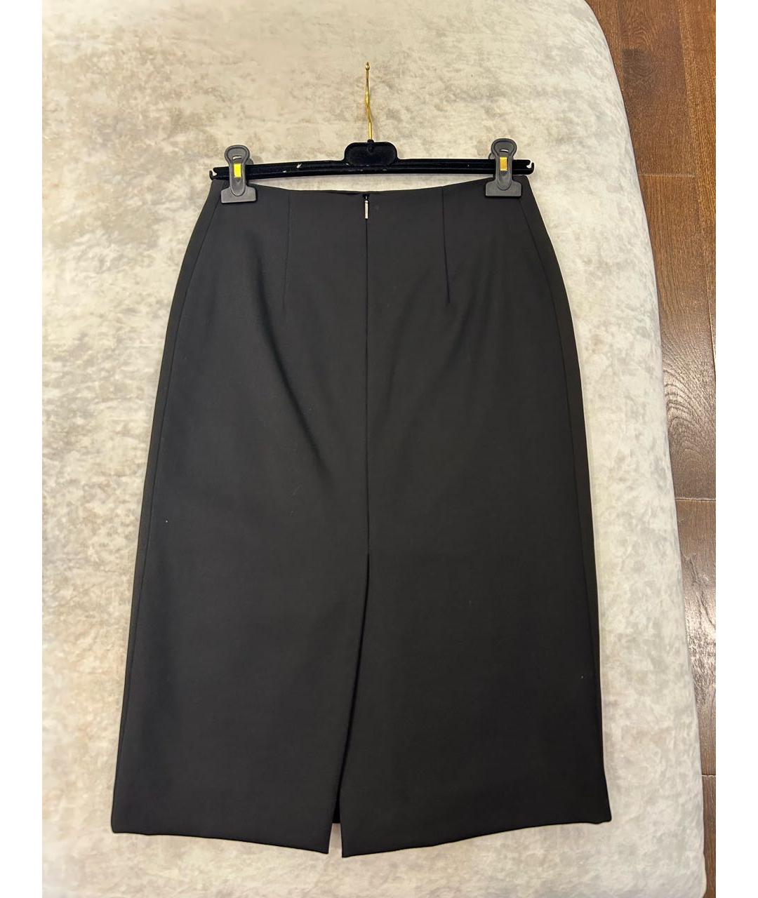 HUGO BOSS Черная шерстяная юбка миди, фото 6