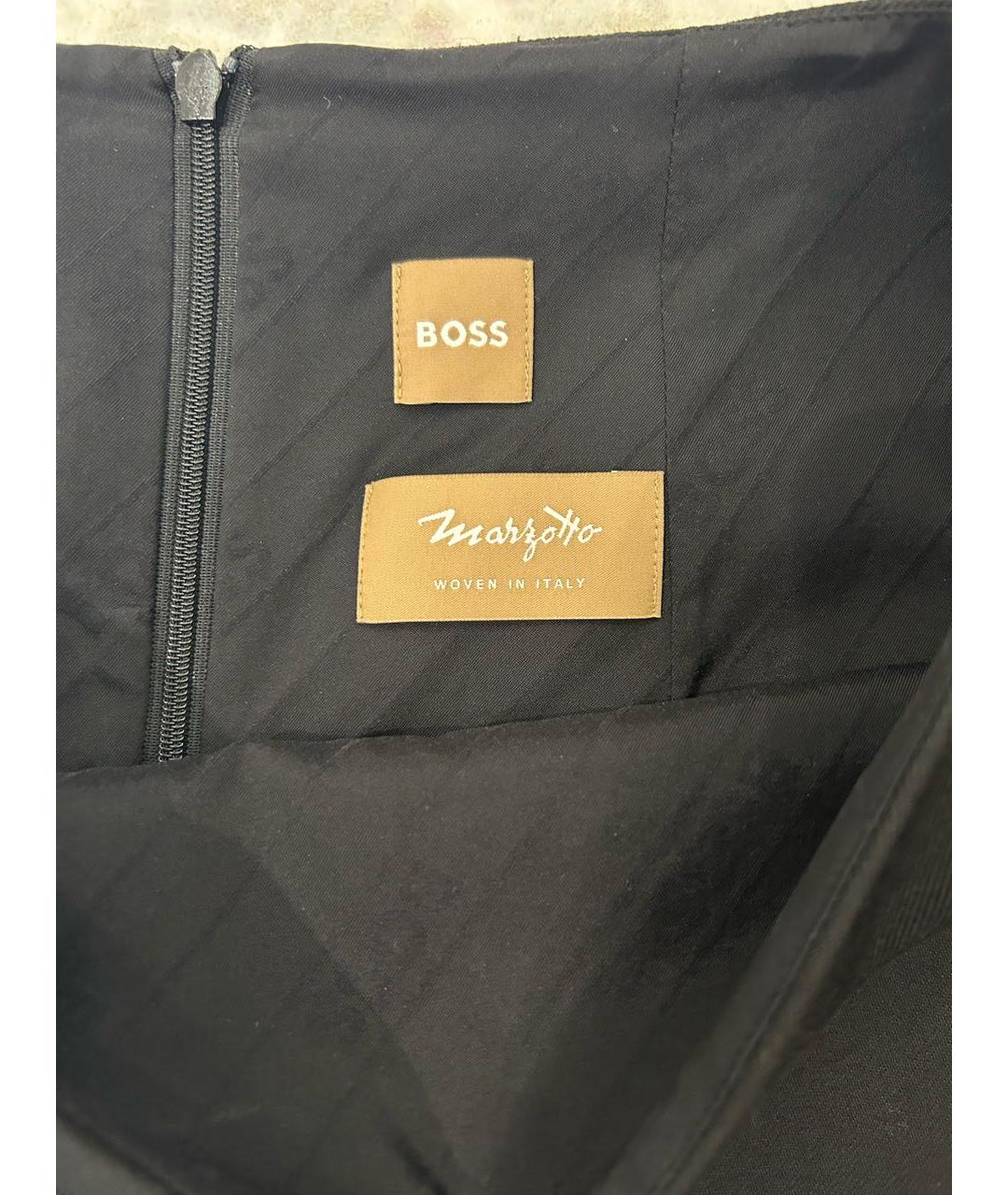 HUGO BOSS Черная шерстяная юбка миди, фото 3