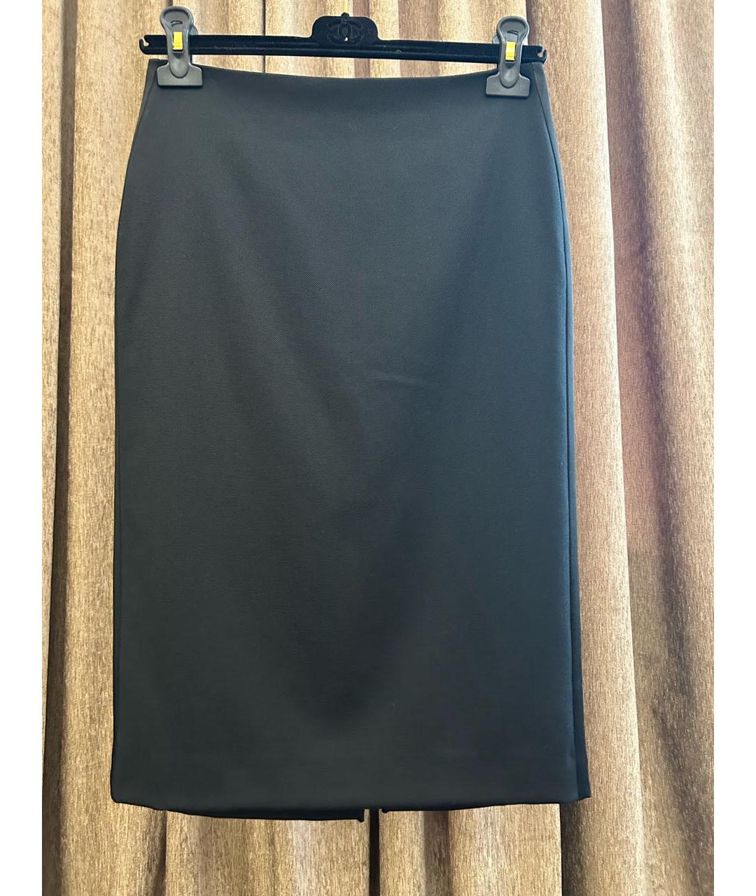 HUGO BOSS Черная шерстяная юбка миди, фото 9