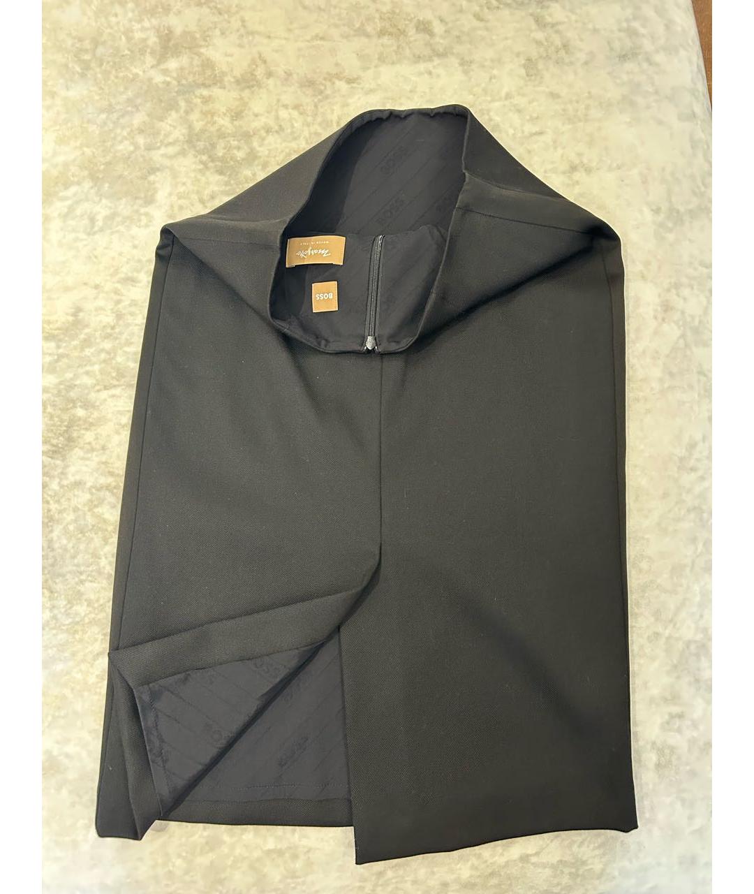 HUGO BOSS Черная шерстяная юбка миди, фото 4