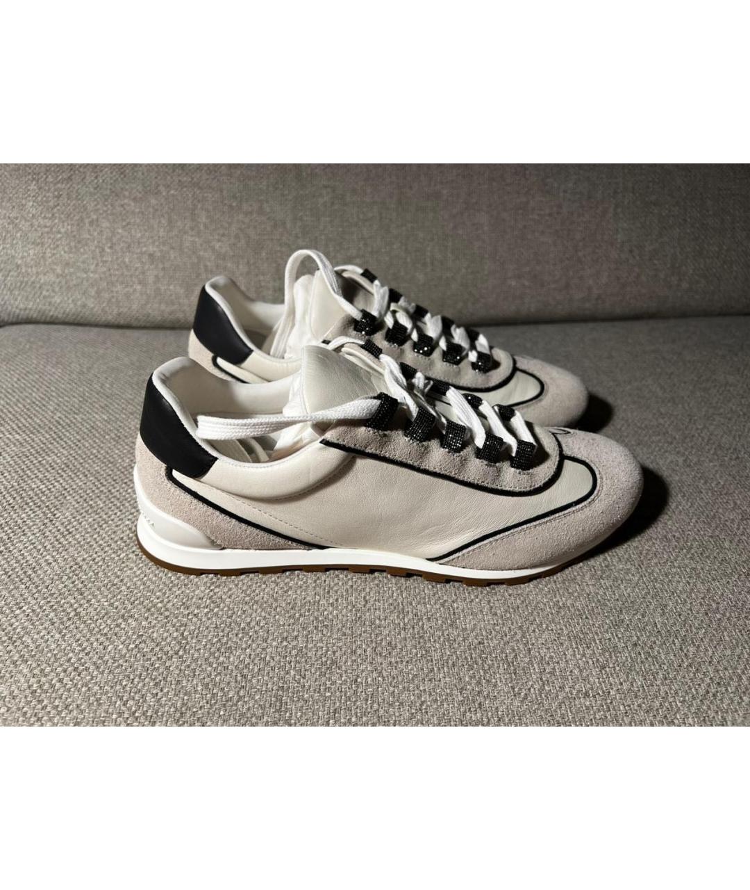 BRUNELLO CUCINELLI Бежевые замшевые кроссовки, фото 6