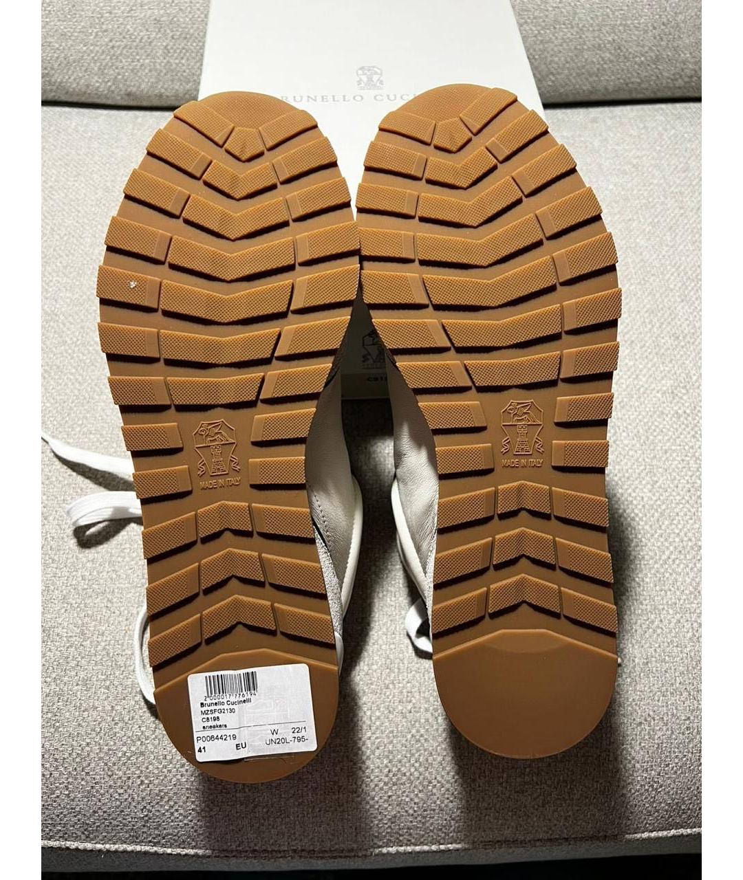 BRUNELLO CUCINELLI Бежевые замшевые кроссовки, фото 5