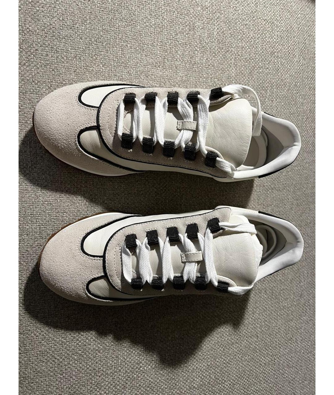 BRUNELLO CUCINELLI Бежевые замшевые кроссовки, фото 2