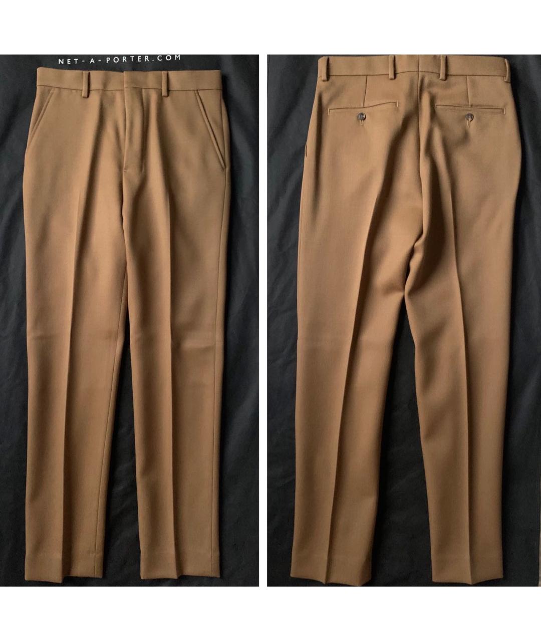 Ami Paris Коричневые шерстяные прямые брюки, фото 8