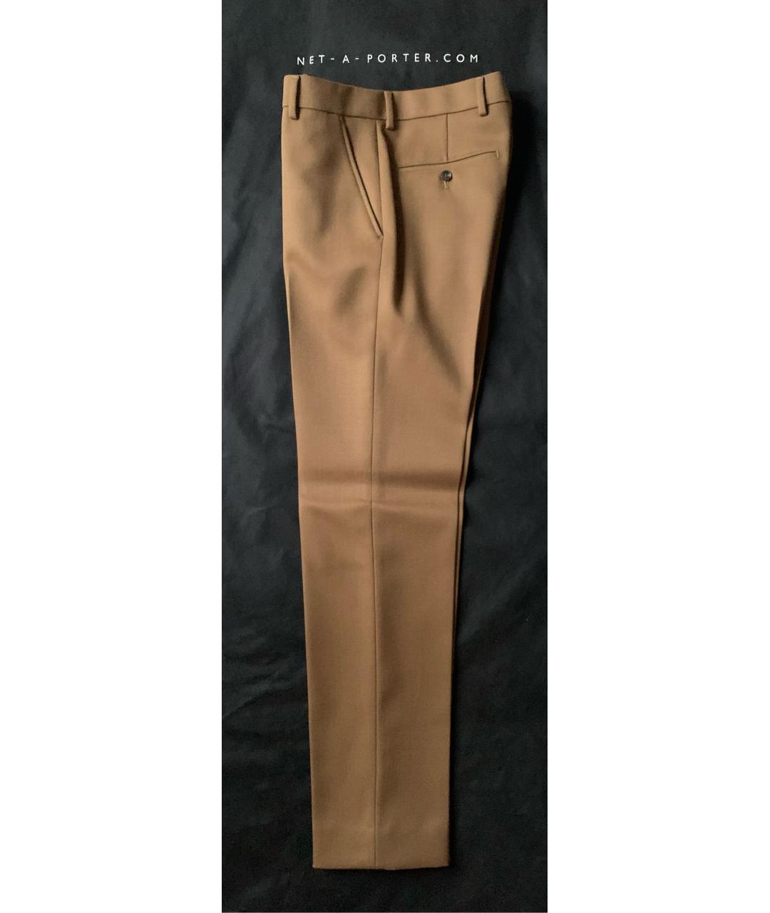 Ami Paris Коричневые шерстяные прямые брюки, фото 4