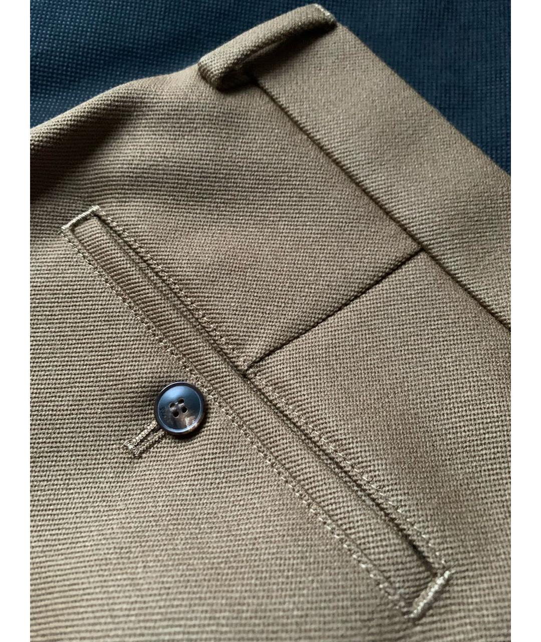 Ami Paris Коричневые шерстяные прямые брюки, фото 5