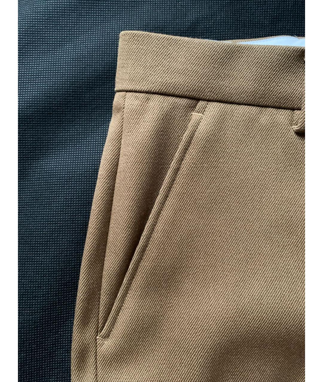 Ami Paris Коричневые шерстяные прямые брюки, фото 6