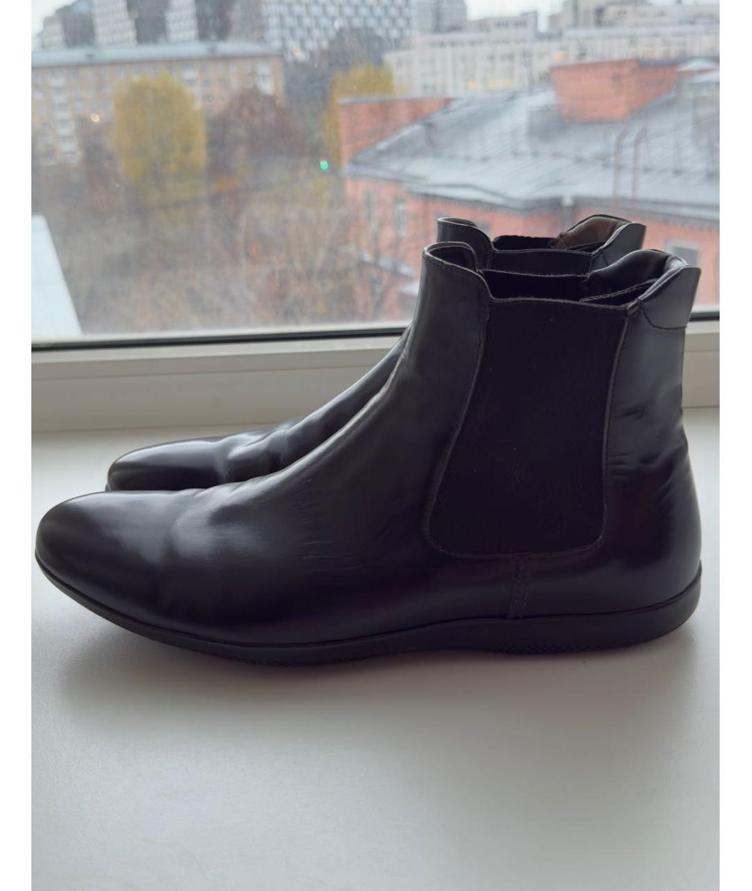 PRADA Черные низкие ботинки из лакированной кожи, фото 4