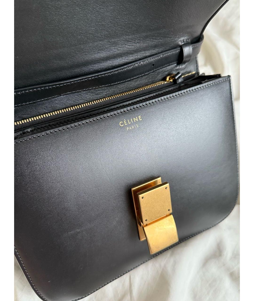 CELINE Черная кожаная сумка через плечо, фото 5