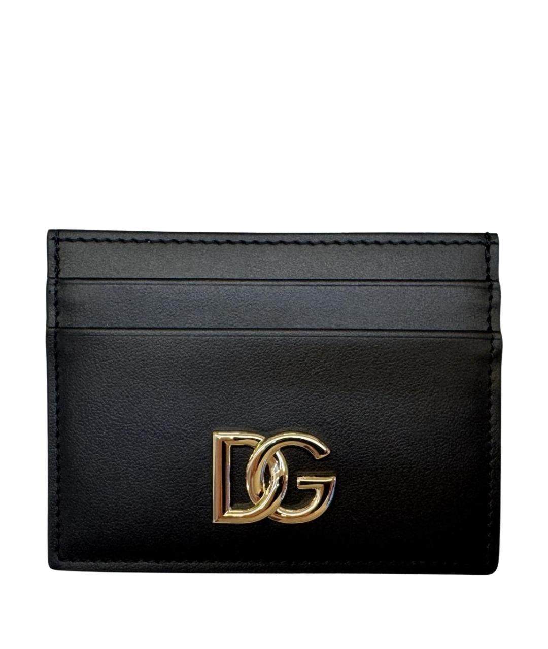 DOLCE&GABBANA Черный кожаный кардхолдер, фото 1
