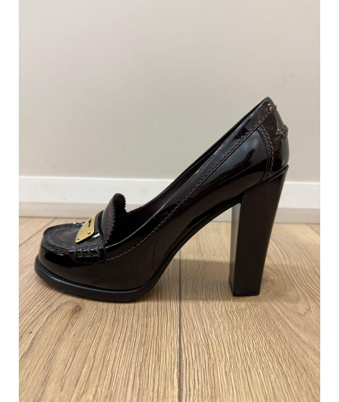 LOUIS VUITTON Бордовые кожаные туфли, фото 6