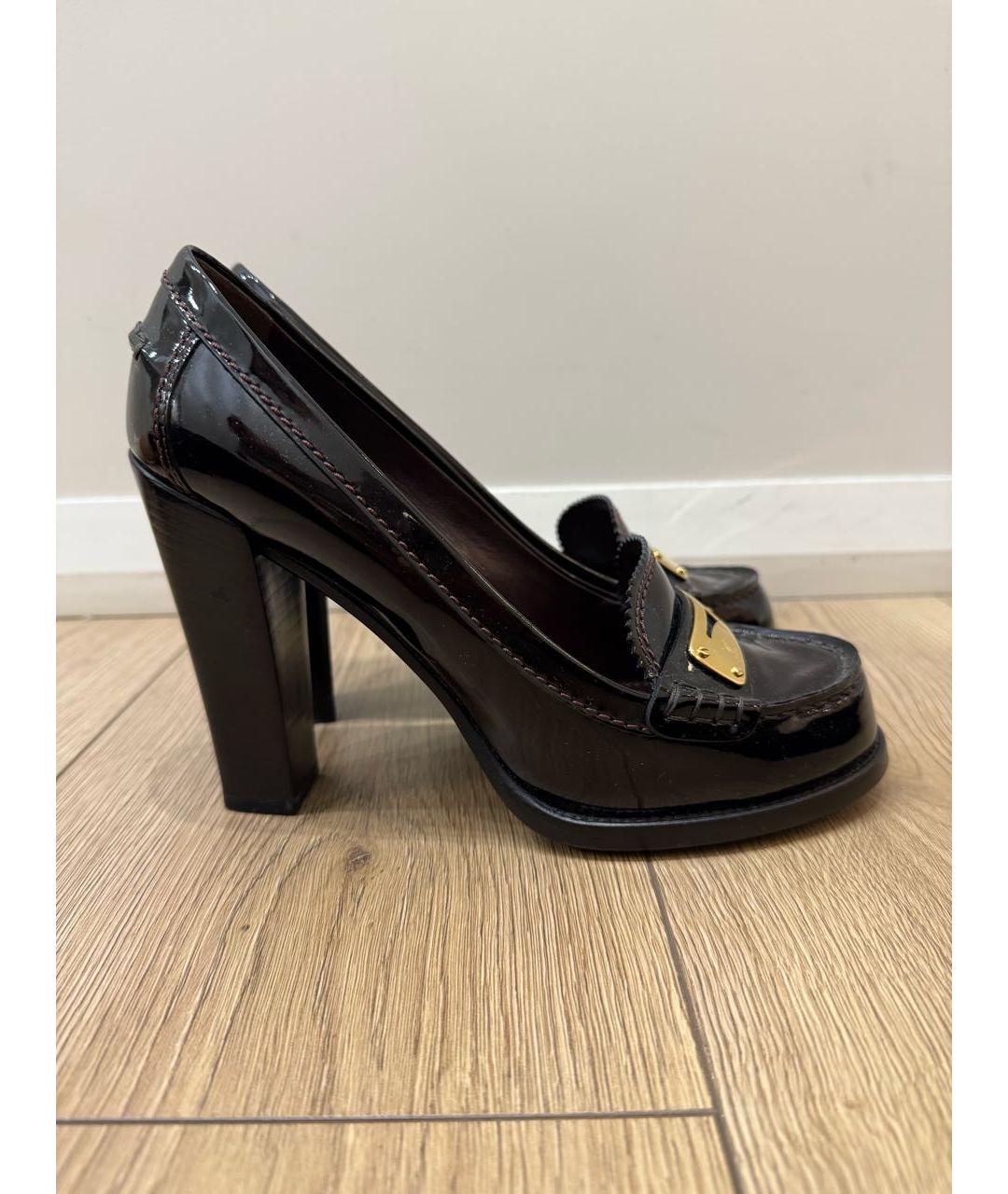 LOUIS VUITTON Бордовые кожаные туфли, фото 5