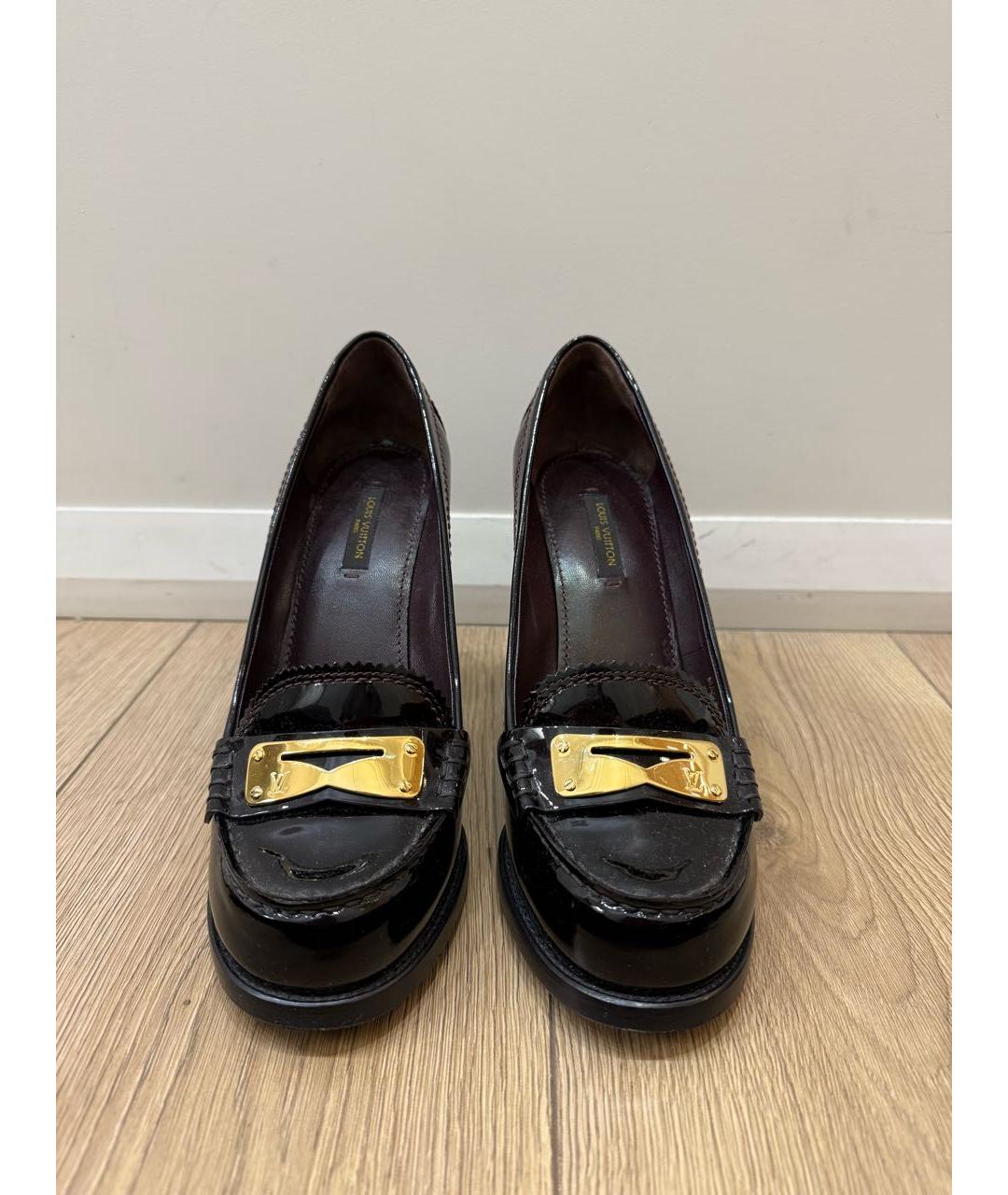 LOUIS VUITTON Бордовые кожаные туфли, фото 2