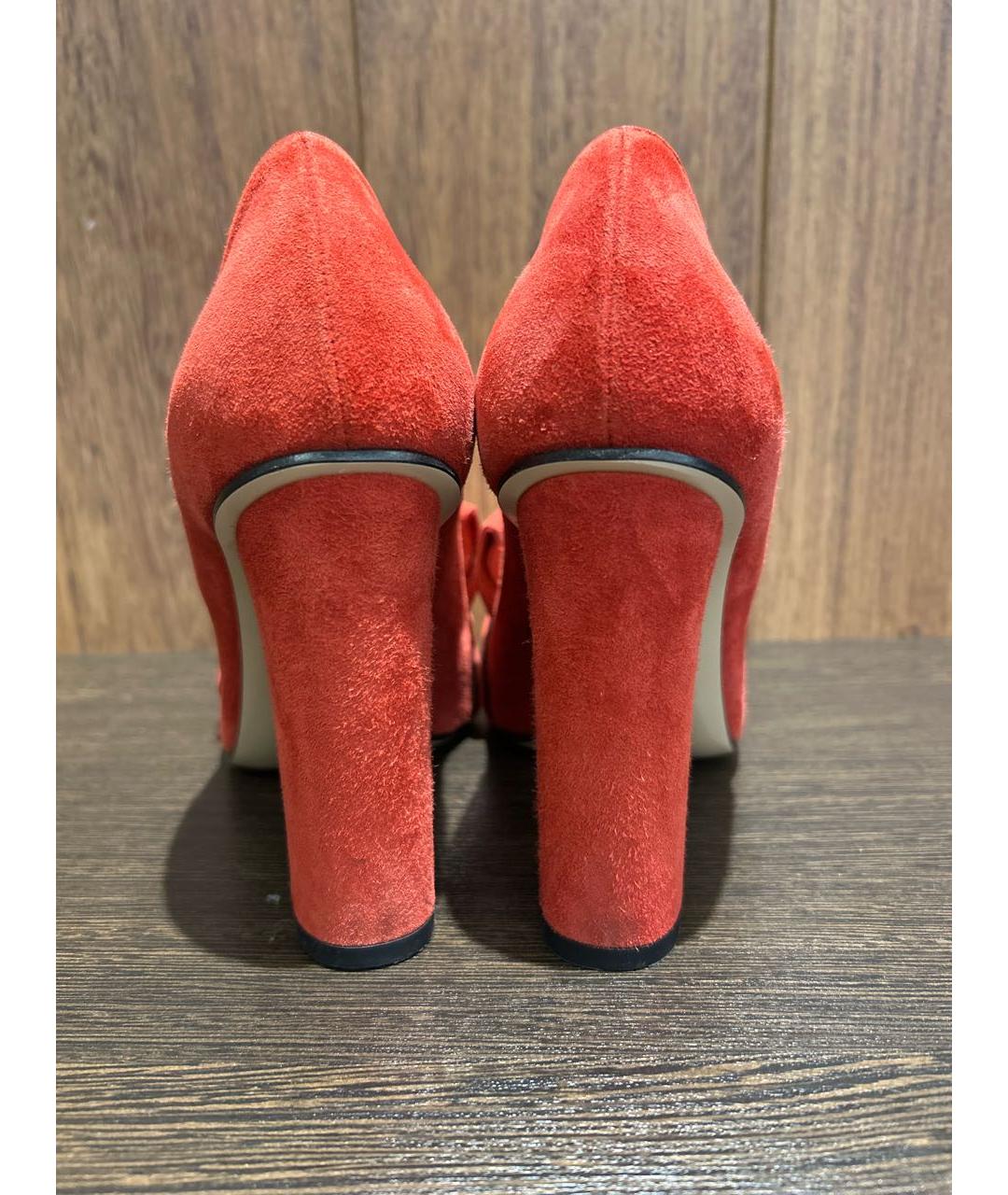 GUCCI Красные замшевые туфли, фото 4