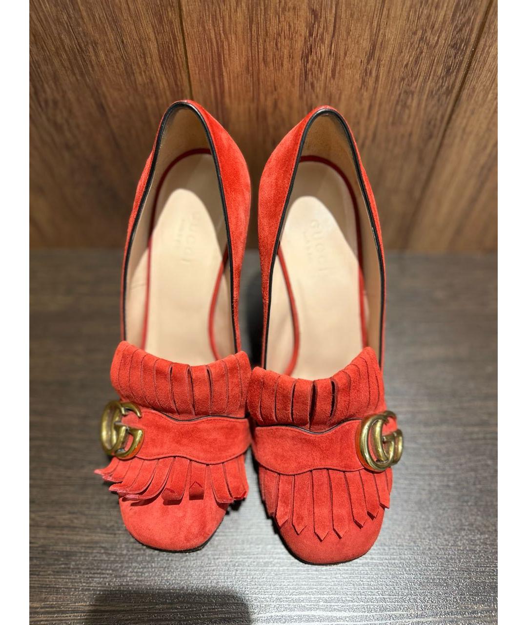 GUCCI Красные замшевые туфли, фото 3
