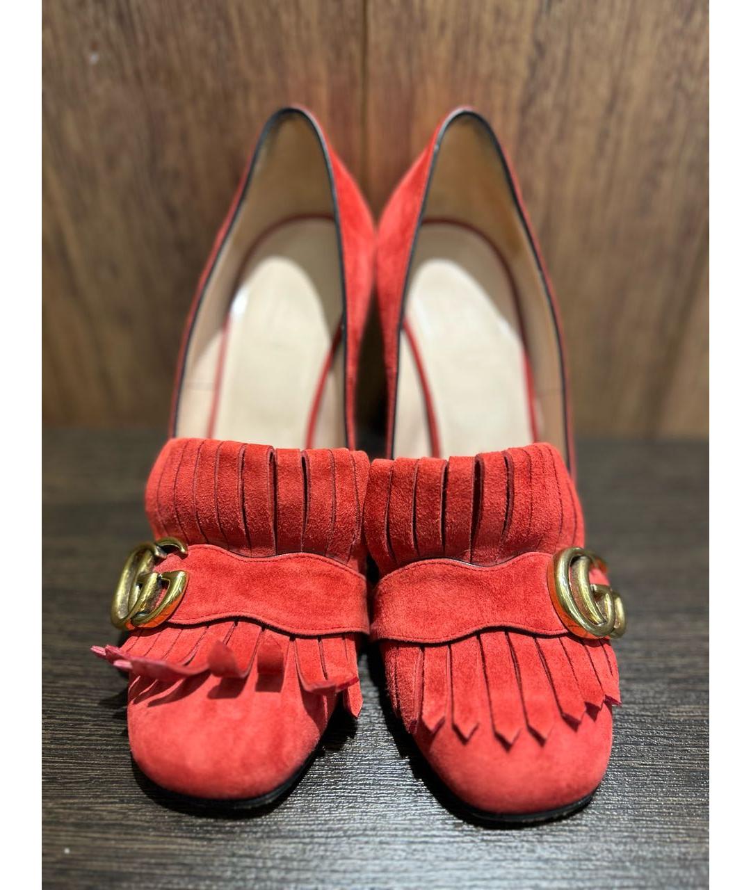 GUCCI Красные замшевые туфли, фото 2