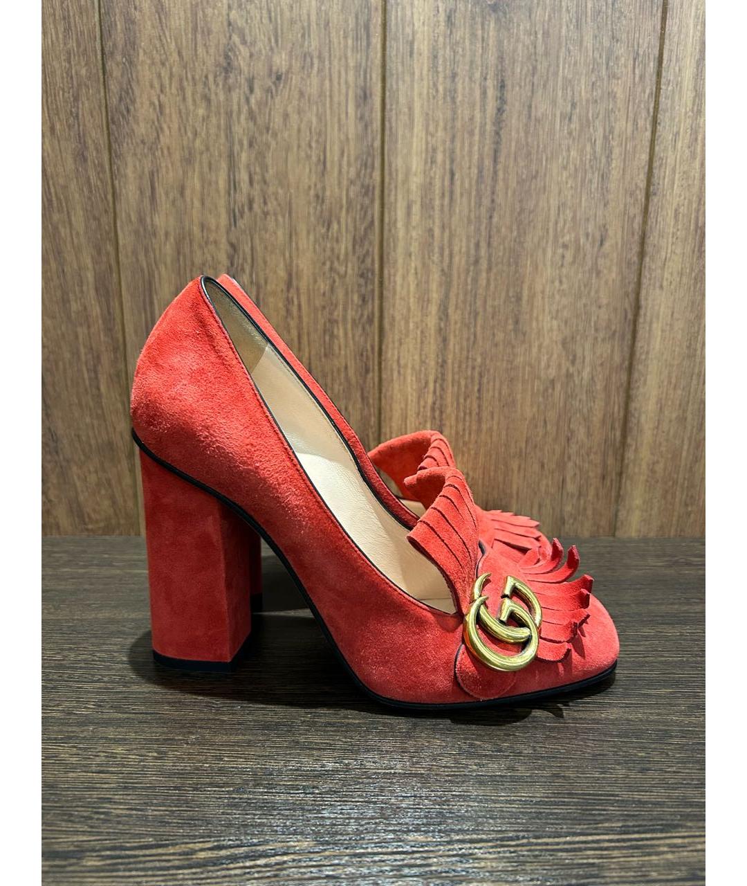 GUCCI Красные замшевые туфли, фото 9