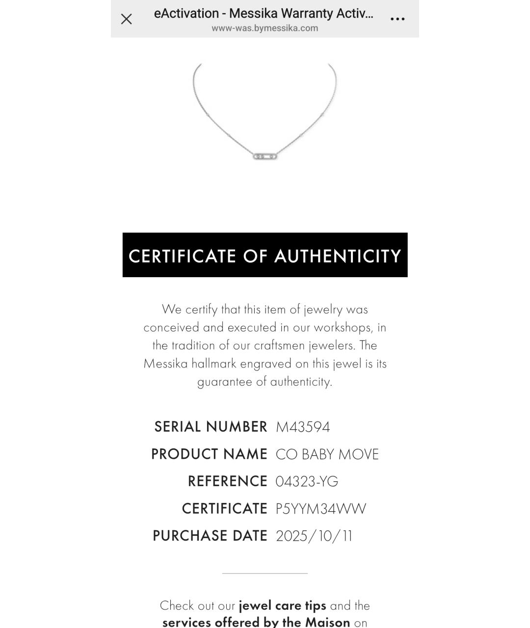 MESSIKA Золотое колье из желтого золота, фото 3