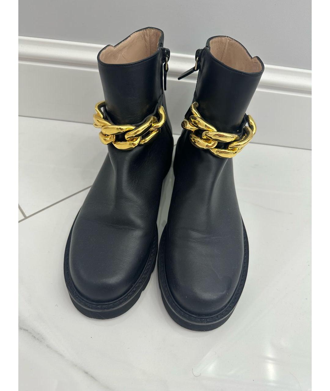 STUART WEITZMAN Черные кожаные ботинки, фото 2