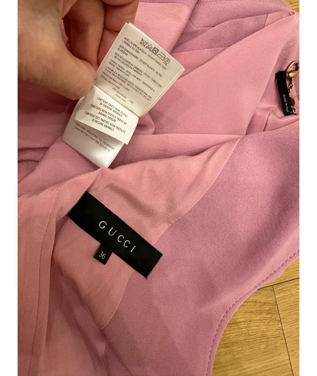 GUCCI Розовый вискозный костюм с брюками, фото 7