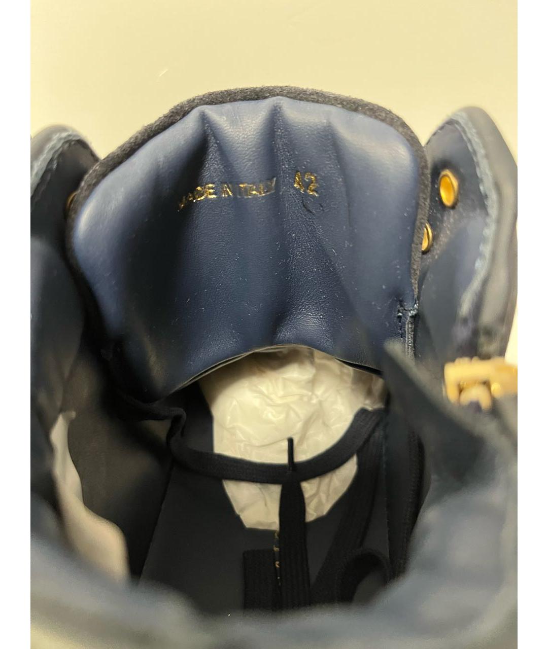 BILLIONAIRE Темно-синие нубуковые высокие ботинки, фото 5