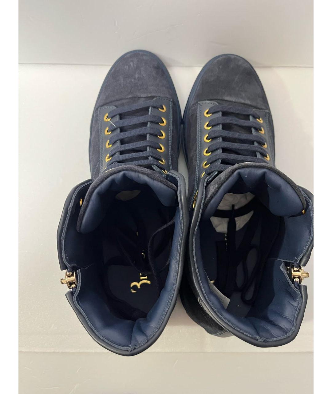 BILLIONAIRE Темно-синие нубуковые высокие ботинки, фото 3