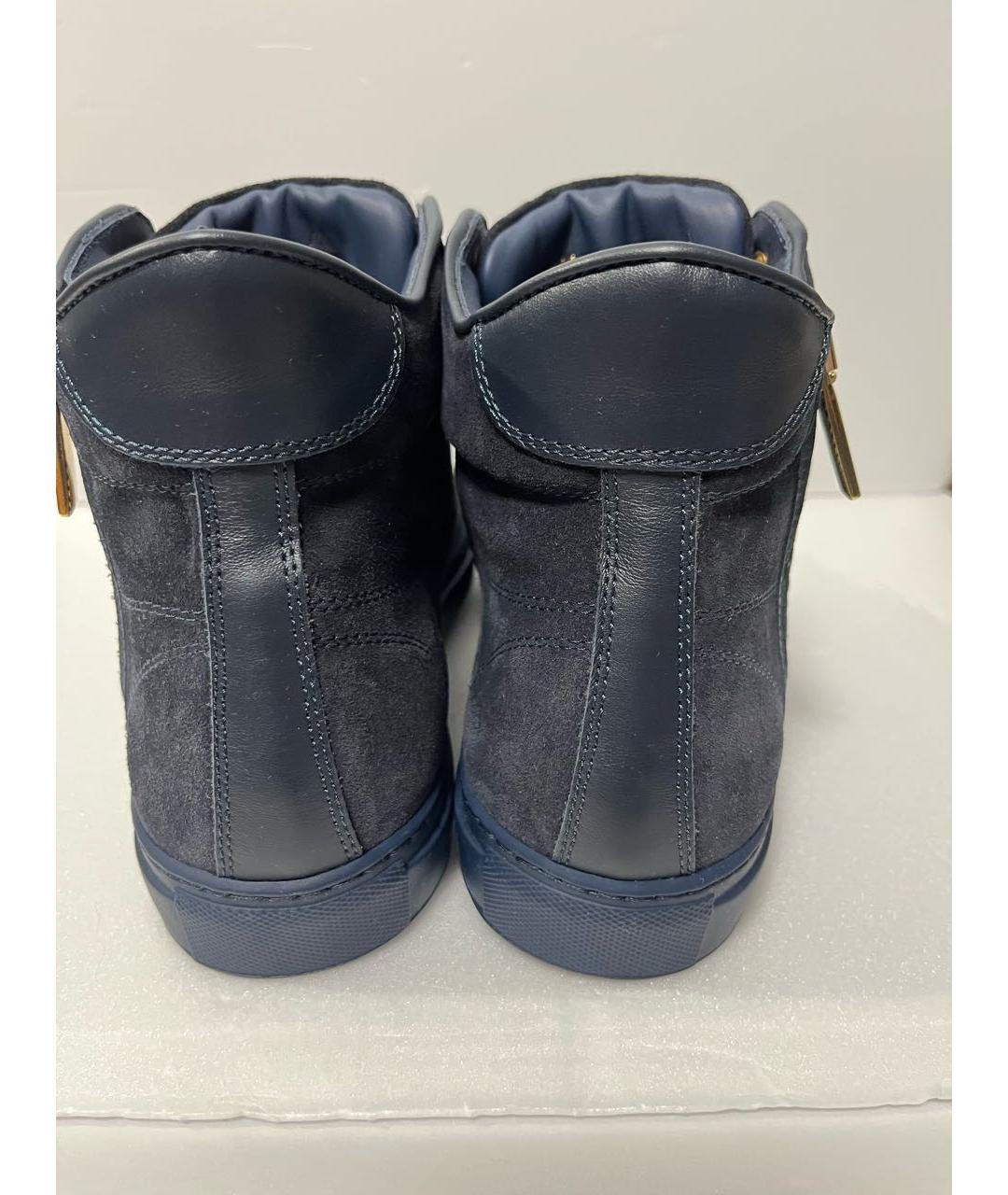 BILLIONAIRE Темно-синие нубуковые высокие ботинки, фото 4