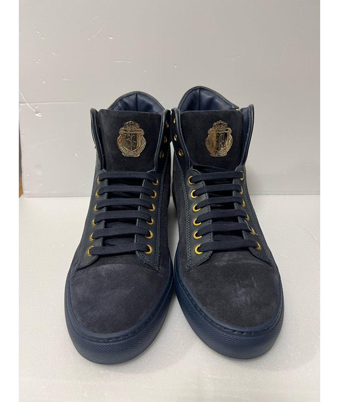 BILLIONAIRE Темно-синие нубуковые высокие ботинки, фото 2