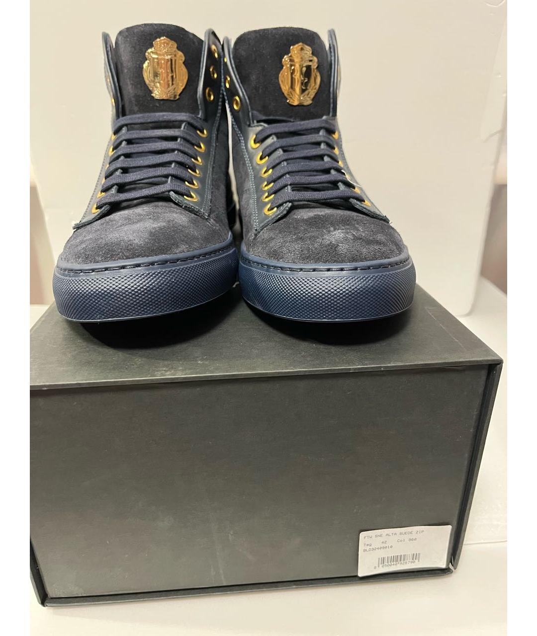 BILLIONAIRE Темно-синие нубуковые высокие ботинки, фото 6