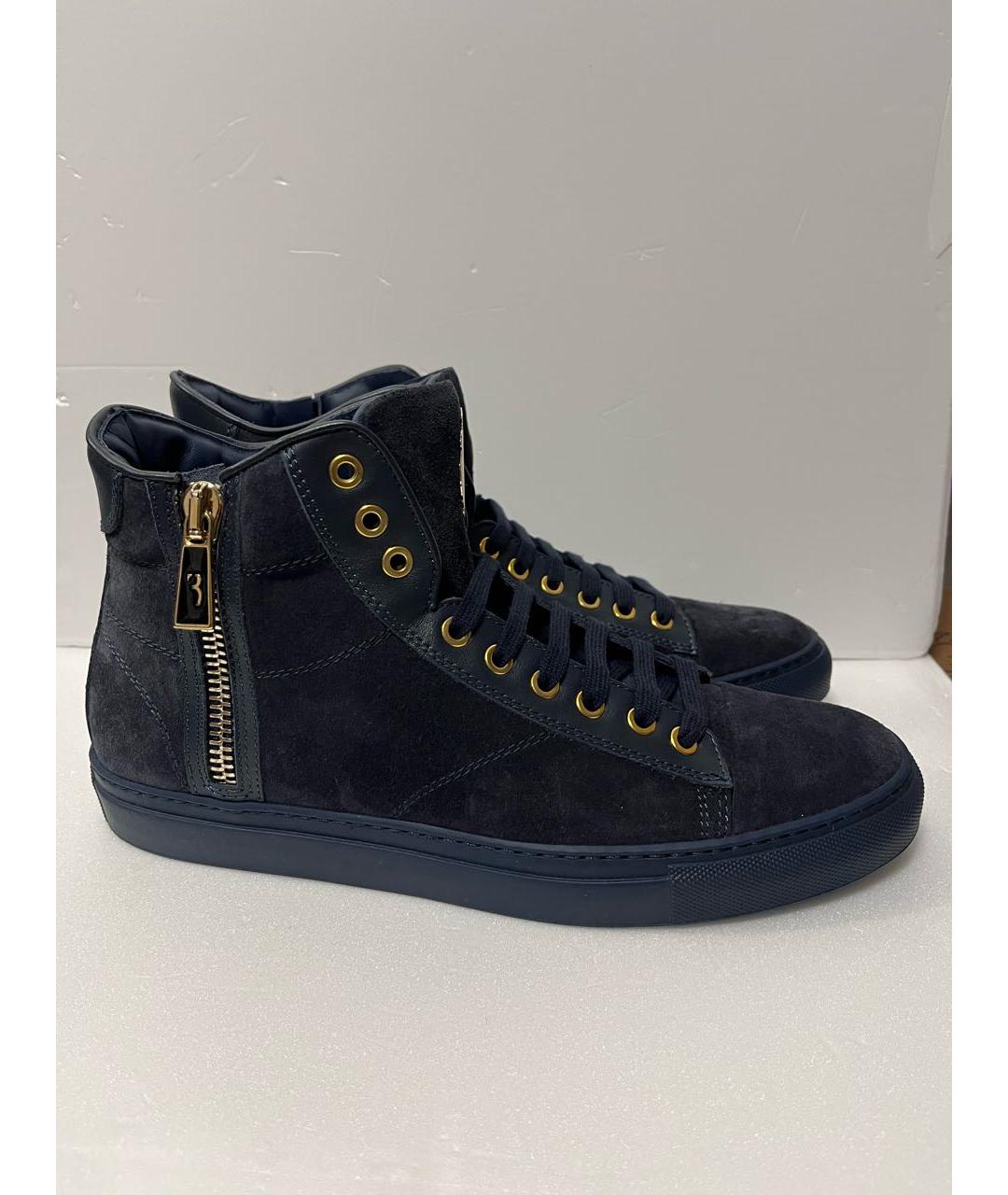 BILLIONAIRE Темно-синие нубуковые высокие ботинки, фото 7