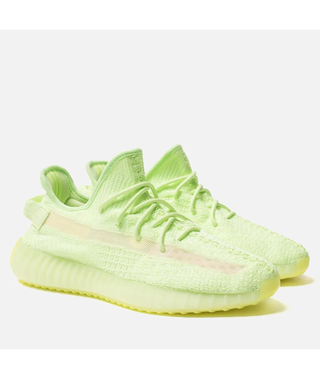 ADIDAS YEEZY Салатовые текстильные кроссовки, фото 3