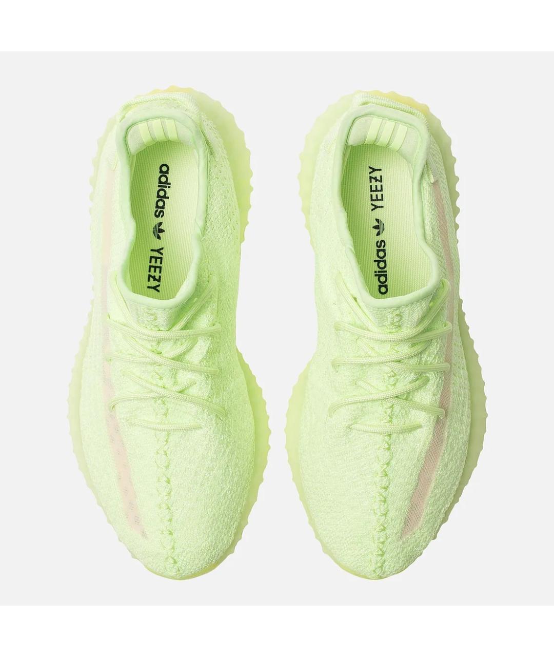 ADIDAS YEEZY Салатовые текстильные кроссовки, фото 4
