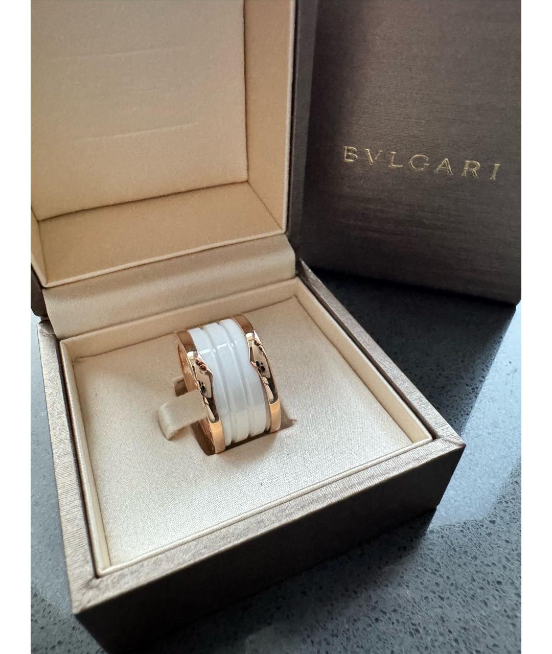 BVLGARI Белое кольцо из розового золота, фото 5