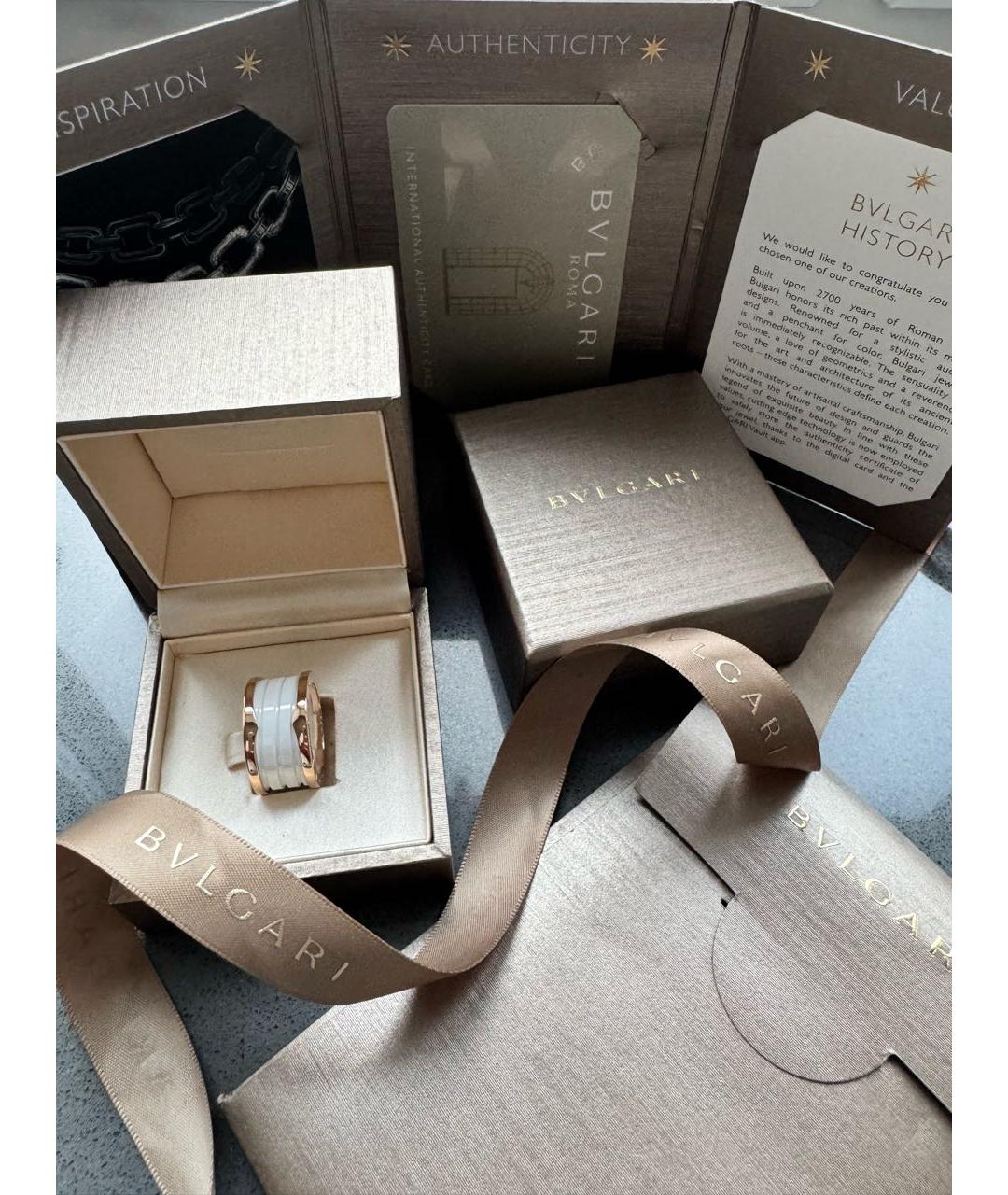 BVLGARI Белое кольцо из розового золота, фото 8