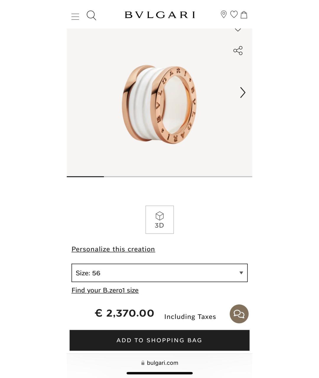 BVLGARI Белое кольцо из розового золота, фото 6