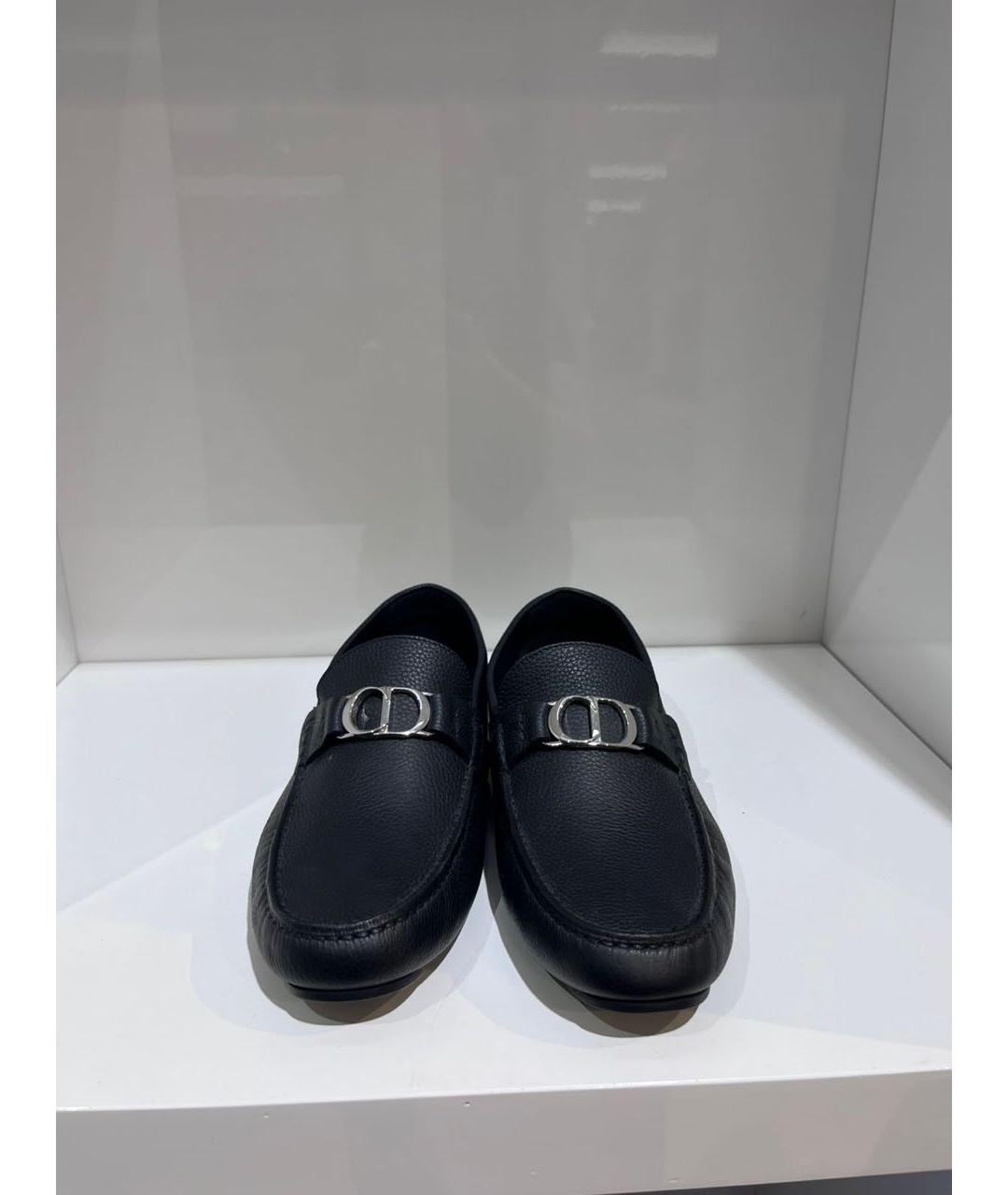 CHRISTIAN DIOR Черные кожаные мокасины, фото 4