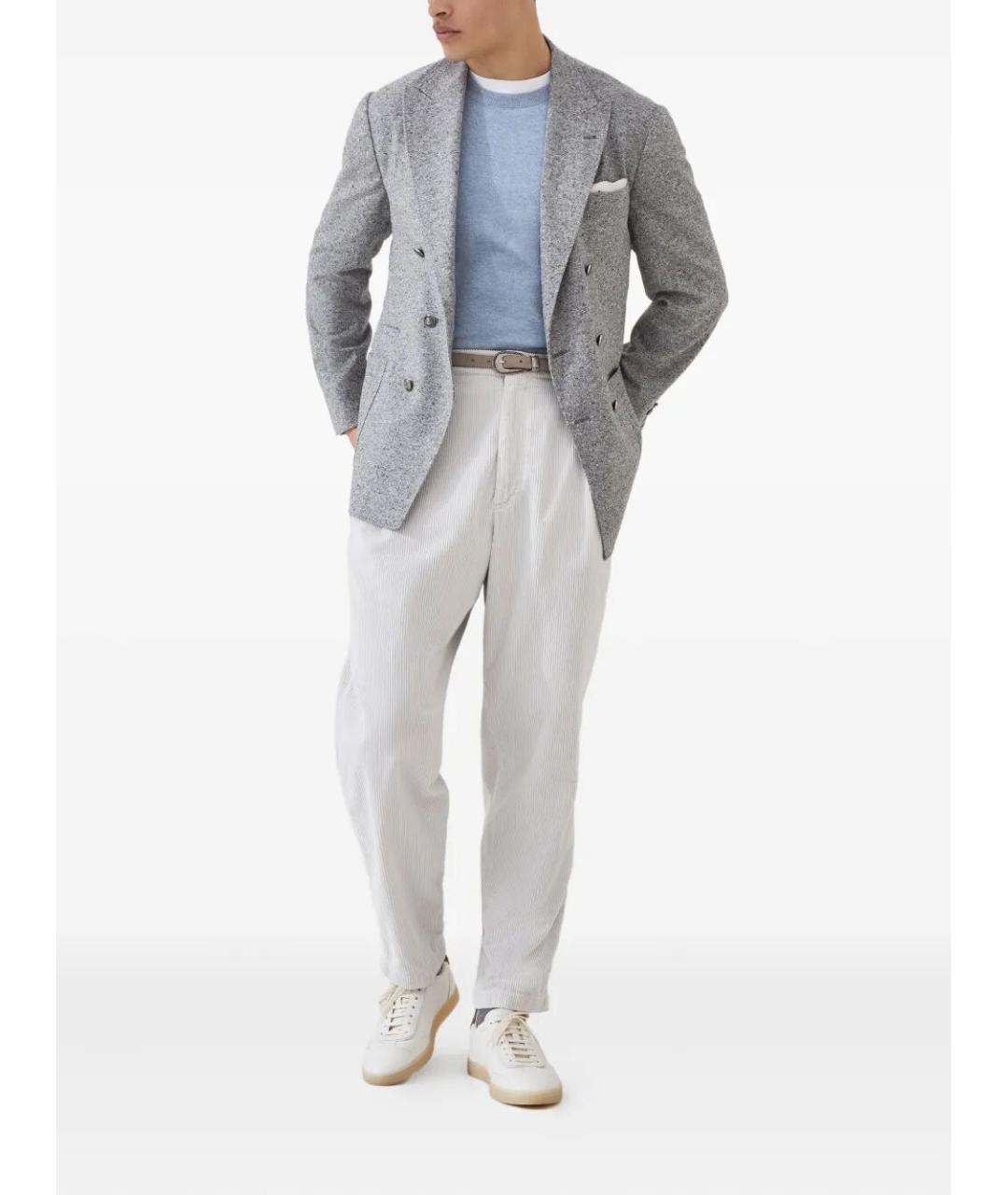 BRUNELLO CUCINELLI Голубой кашемировый джемпер / свитер, фото 3